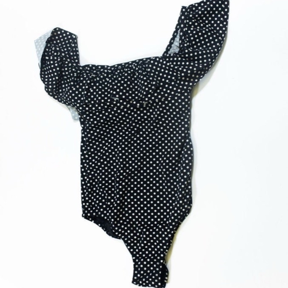 J. Crew Black and White Polka Dot Swimsuut